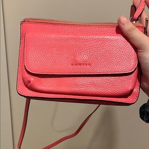Danier coral Pink Leather Crossbody Bag